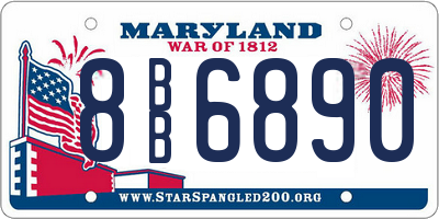 MD license plate 8BB6890