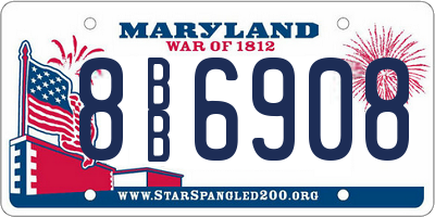 MD license plate 8BB6908