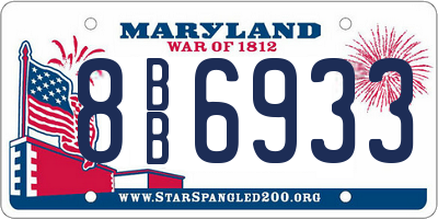 MD license plate 8BB6933