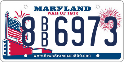 MD license plate 8BB6973