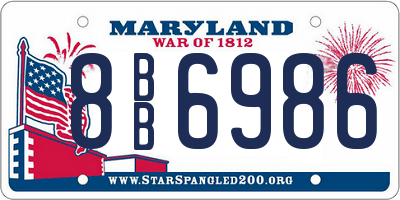 MD license plate 8BB6986