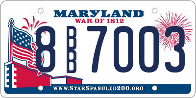 MD license plate 8BB7003