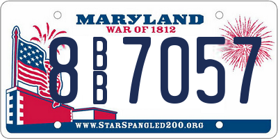 MD license plate 8BB7057