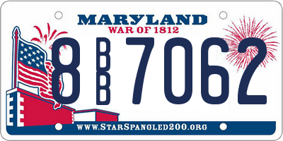 MD license plate 8BB7062