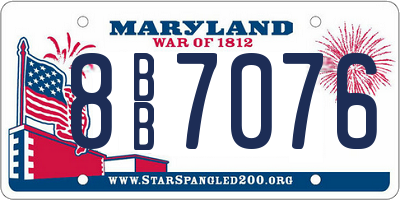 MD license plate 8BB7076
