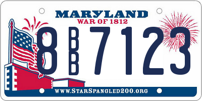 MD license plate 8BB7123