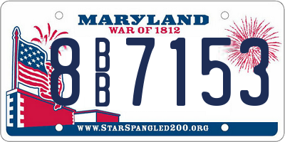 MD license plate 8BB7153