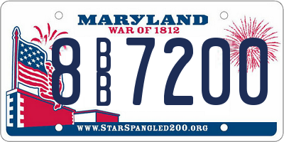 MD license plate 8BB7200