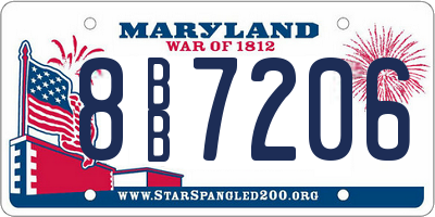 MD license plate 8BB7206