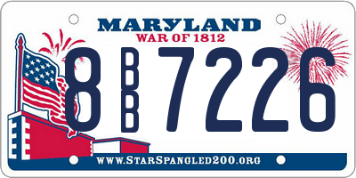 MD license plate 8BB7226