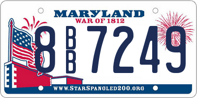 MD license plate 8BB7249