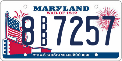 MD license plate 8BB7257