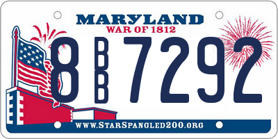 MD license plate 8BB7292
