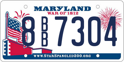MD license plate 8BB7304
