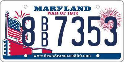 MD license plate 8BB7353