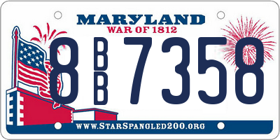 MD license plate 8BB7358