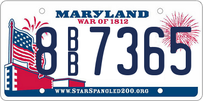 MD license plate 8BB7365