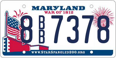 MD license plate 8BB7378