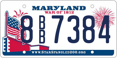 MD license plate 8BB7384