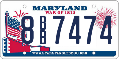 MD license plate 8BB7474