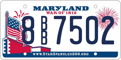 MD license plate 8BB7502