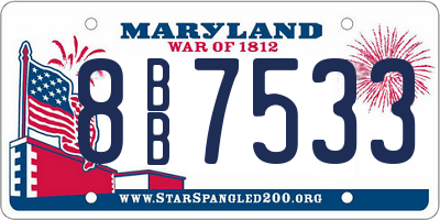 MD license plate 8BB7533