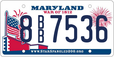 MD license plate 8BB7536