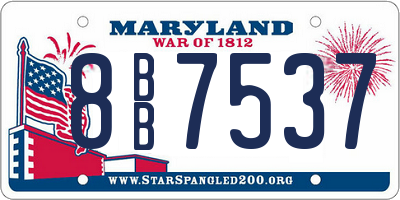 MD license plate 8BB7537