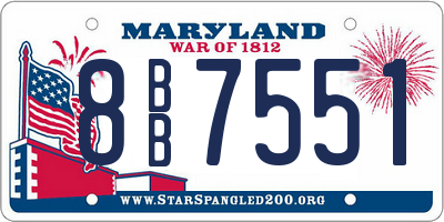 MD license plate 8BB7551
