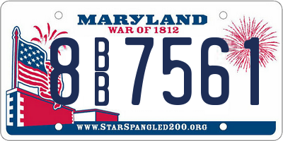 MD license plate 8BB7561