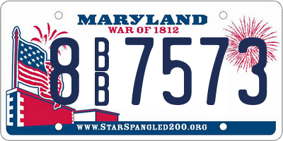 MD license plate 8BB7573