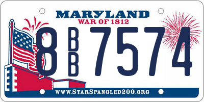MD license plate 8BB7574