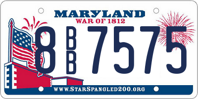 MD license plate 8BB7575