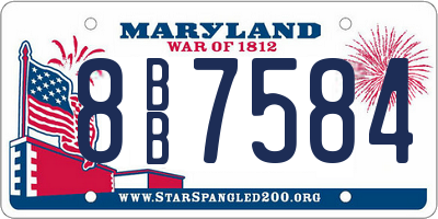 MD license plate 8BB7584