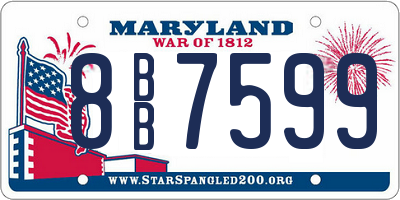 MD license plate 8BB7599