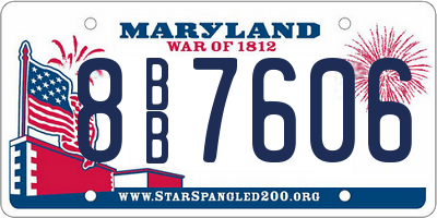 MD license plate 8BB7606