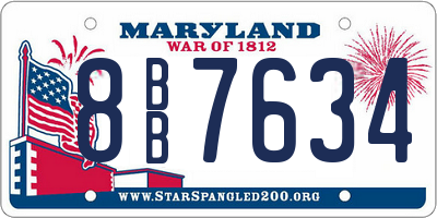MD license plate 8BB7634