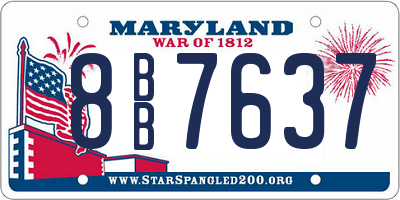 MD license plate 8BB7637