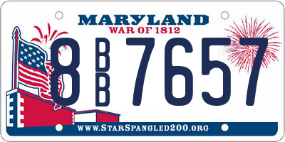 MD license plate 8BB7657