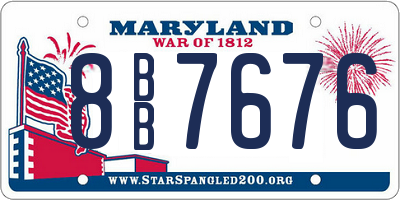 MD license plate 8BB7676