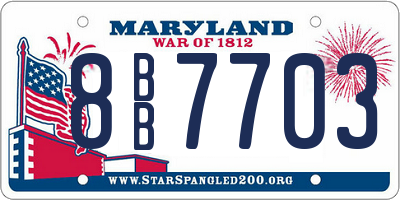 MD license plate 8BB7703