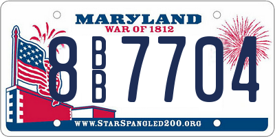 MD license plate 8BB7704