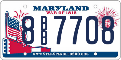 MD license plate 8BB7708