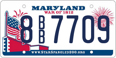 MD license plate 8BB7709