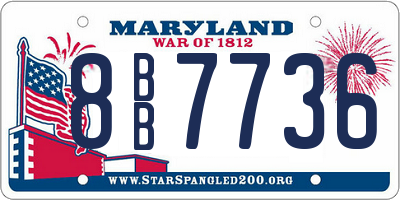 MD license plate 8BB7736