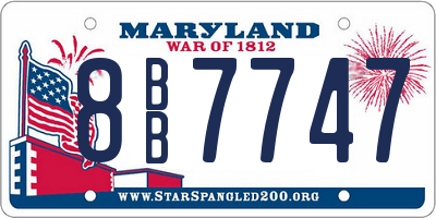 MD license plate 8BB7747