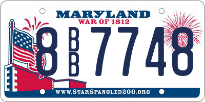 MD license plate 8BB7748