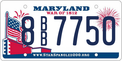 MD license plate 8BB7750