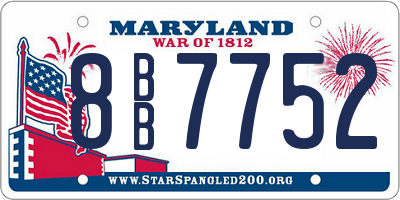 MD license plate 8BB7752