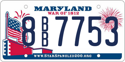 MD license plate 8BB7753